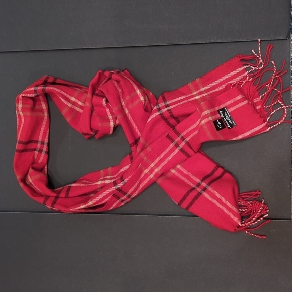 Cejon Women's Red 100% Acrylic Plaid Scarf 67" x 11" - Picture 1 of 4